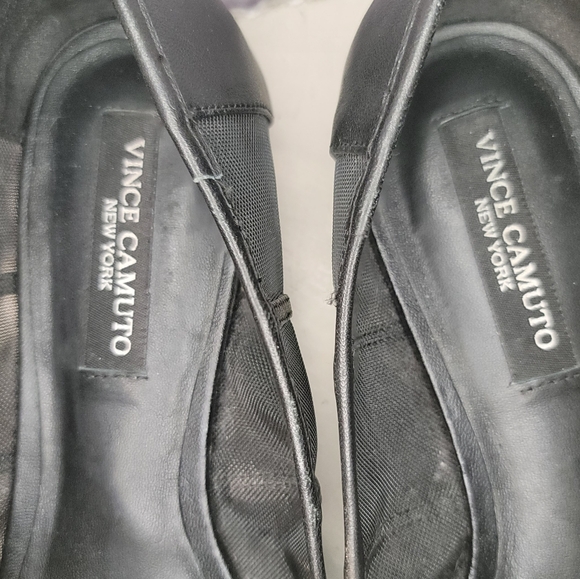 Vince Camuto Mirea Womens Square Toe Black  Leather Mesh Ballet Flats Size 9M/40 - Picture 12 of 16